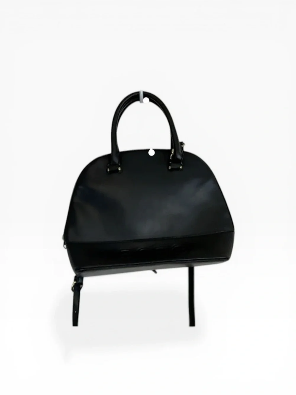 BCBG Black Dome Satchel with Detachable Crossbody Strap